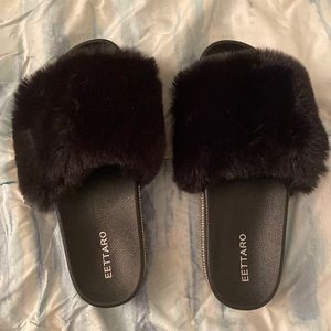 Fuzzy Bedazzled Slippers
